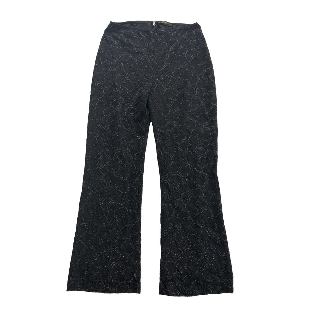 Vintage Betsey Johnson Evening Jacquard lace shimmer fabric cropped flared pants